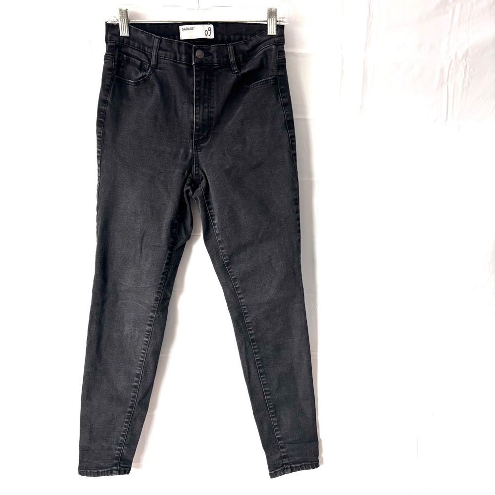 Garage Black Stretch Cotton Blend Denim Jeans acid washed SZ 9 Worn 1X Junior